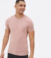 New Look Deep Pink Jersey Crew Neck Muscle Fit T-Shirt